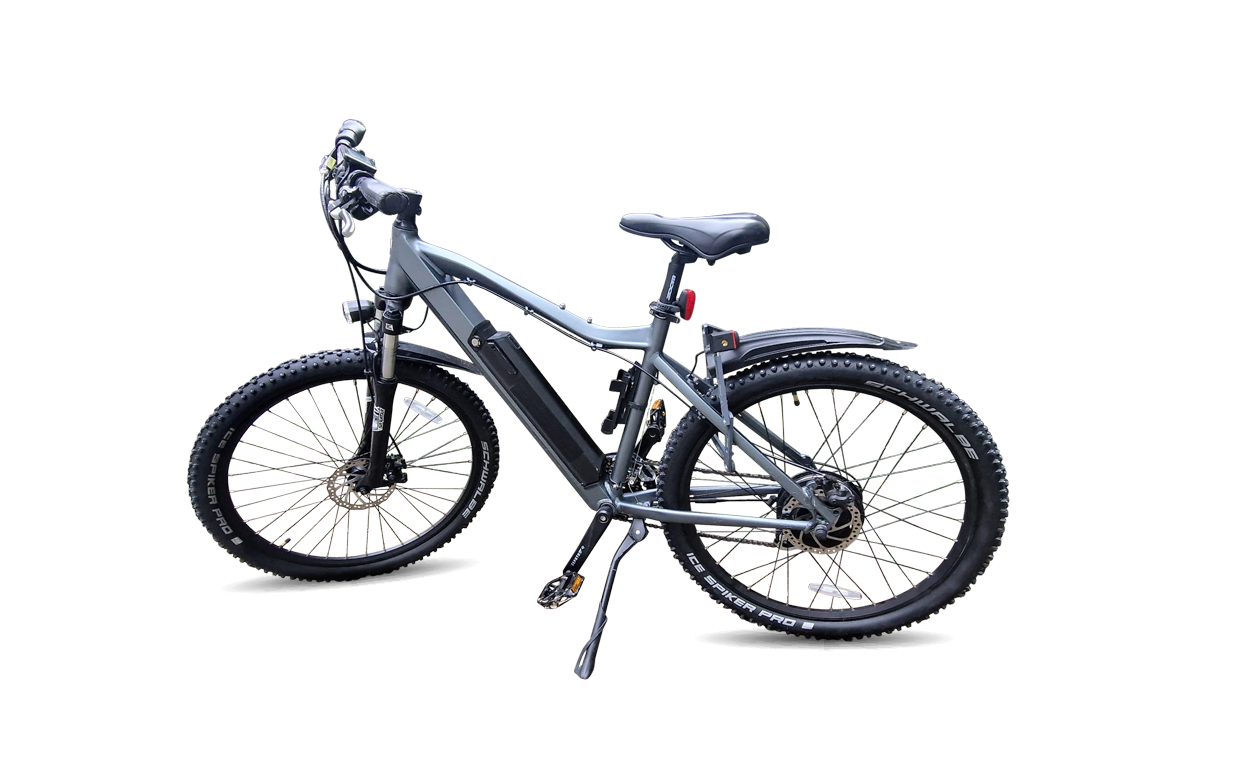 e-MTB Aversus Bergsteiger 350 mit Spikesreifen